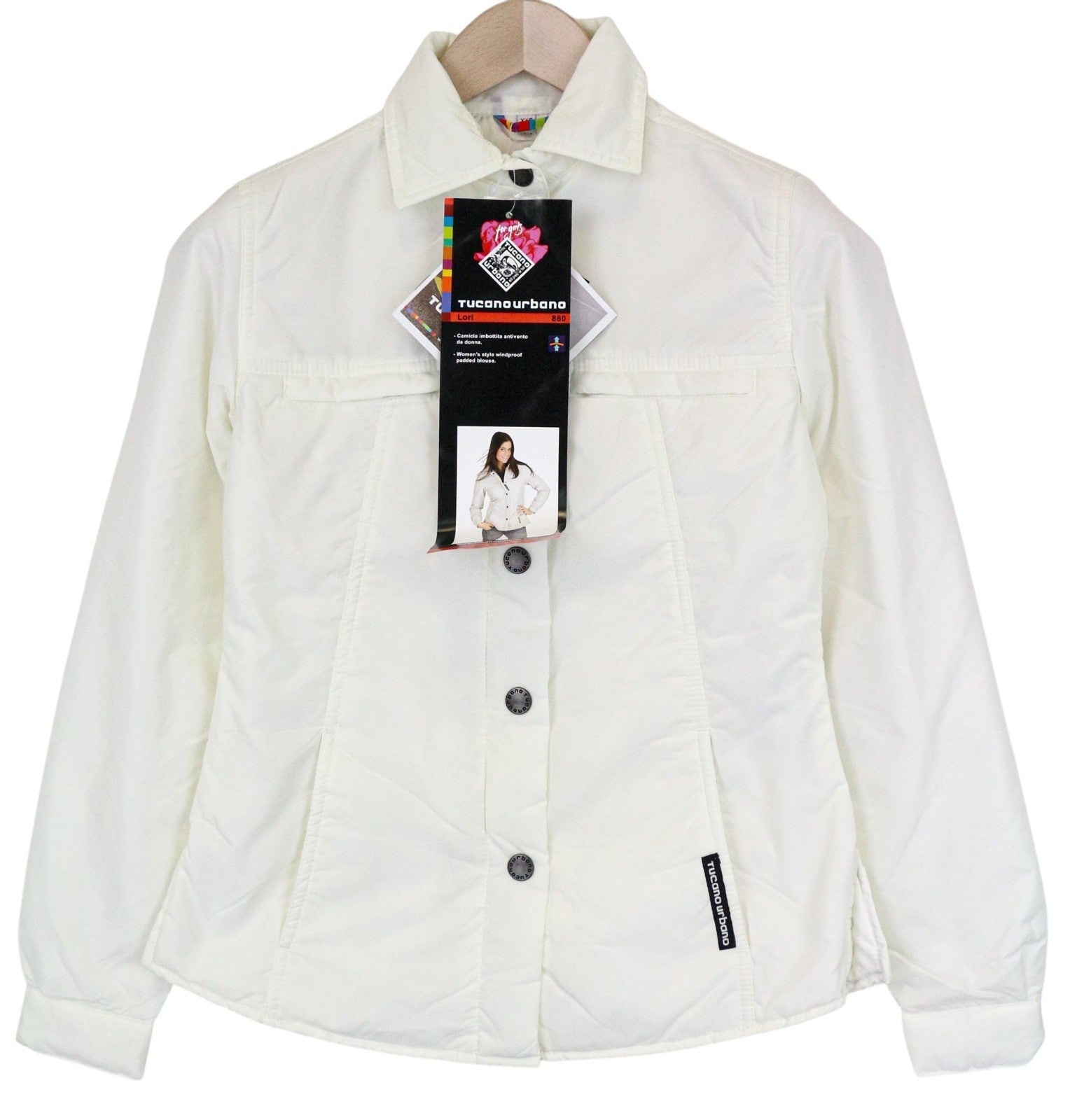 TUCANO URBANO Lori Women Jacket 2XS Off-White Windproof Moto Single-Breasted