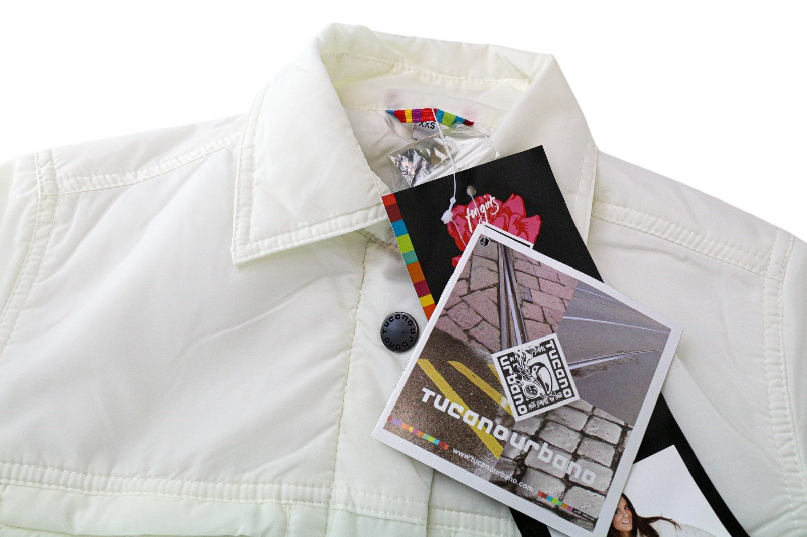 TUCANO URBANO Lori Women Jacket 2XS Off-White Windproof Moto Single-Breasted