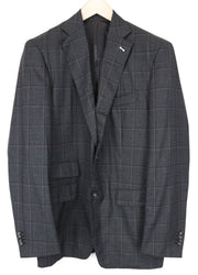 „SUITSUPPLY Lazio“ vyriškas švarkas, pilkas, grynos vilnos, languotas, vieneilis, 42 dydžio 