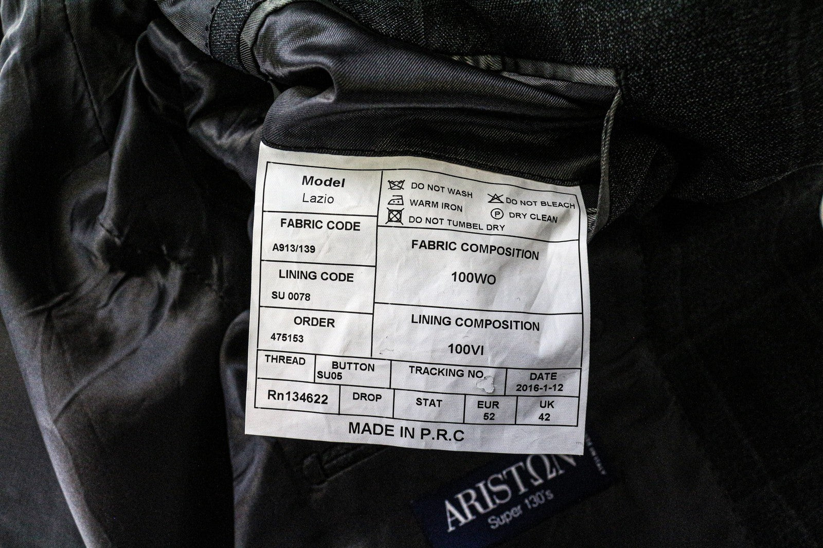 „SUITSUPPLY Lazio“ vyriškas švarkas, pilkas, grynos vilnos, languotas, vieneilis, 42 dydžio 