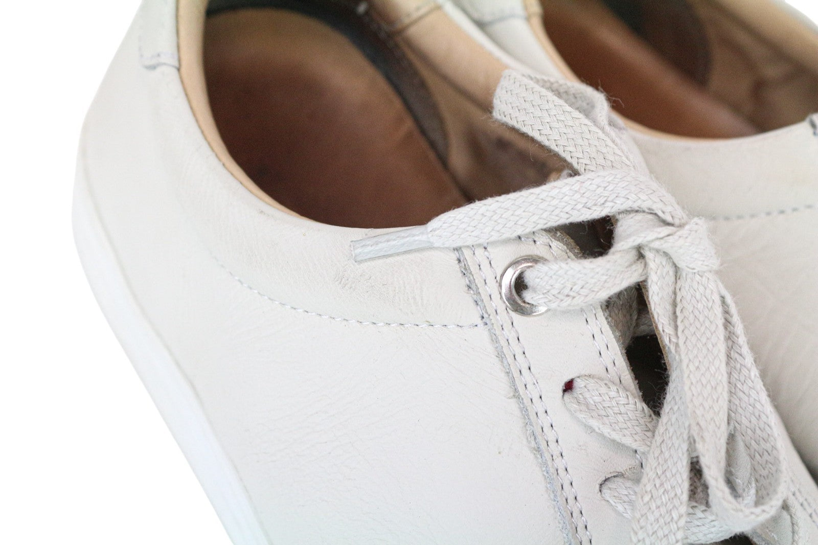 SUITSUPPLY Men Trainers EU41 Beige Greyish Leather Low-Top Casual Sneakers