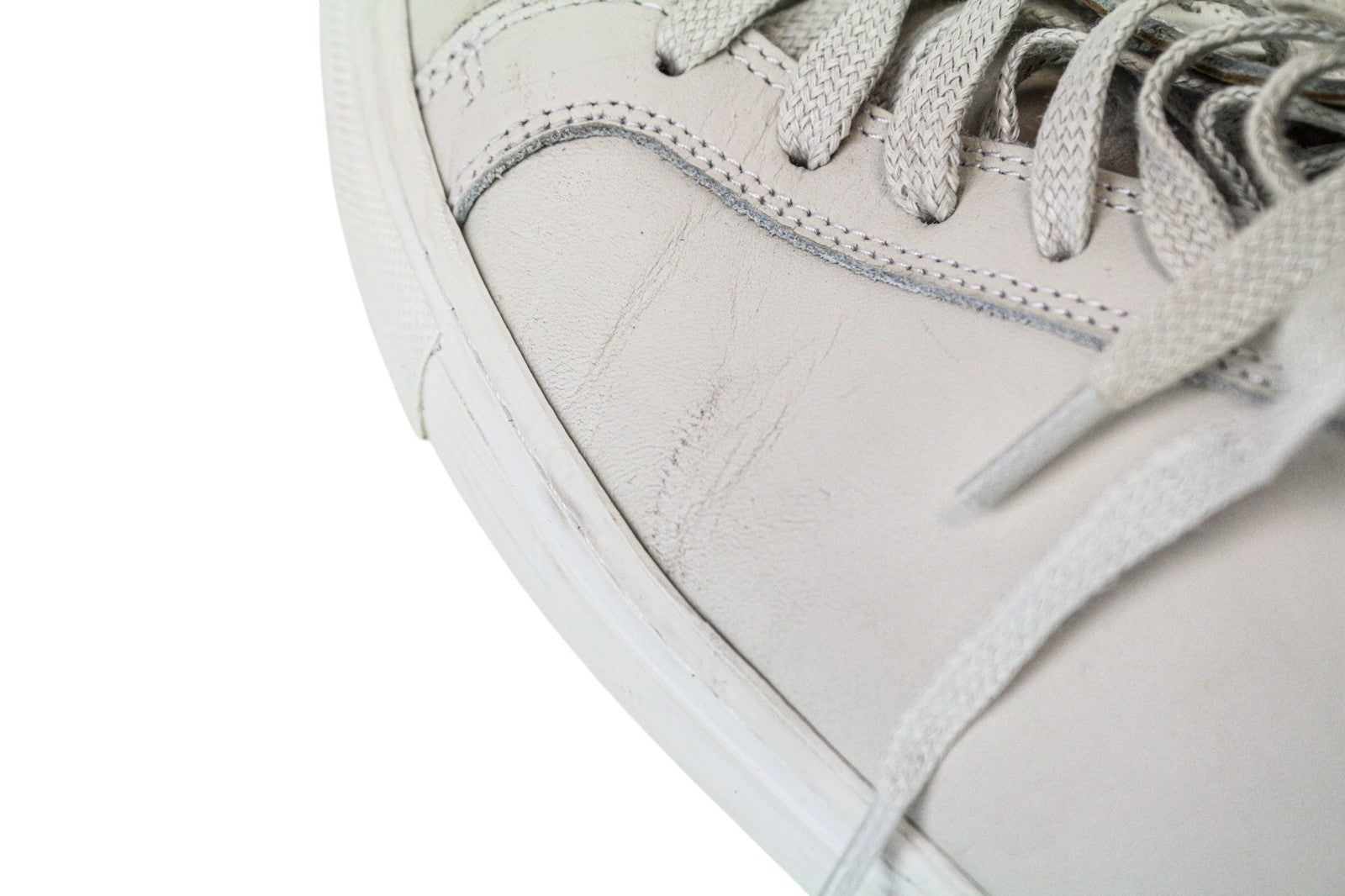 SUITSUPPLY Men Trainers EU41 Beige Greyish Leather Low-Top Casual Sneakers