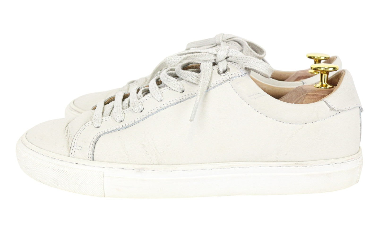 SUITSUPPLY Men Trainers EU41 Beige Greyish Leather Low-Top Casual Sneakers