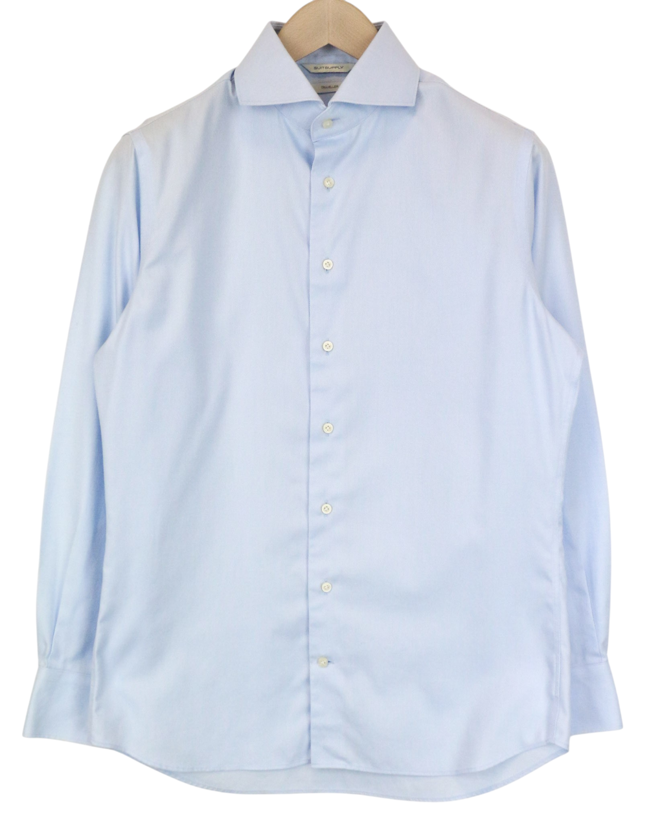 SUITSUPPLY Traveller Men Shirt XS Long Sleeve Button-Up Blue Pure Cotton