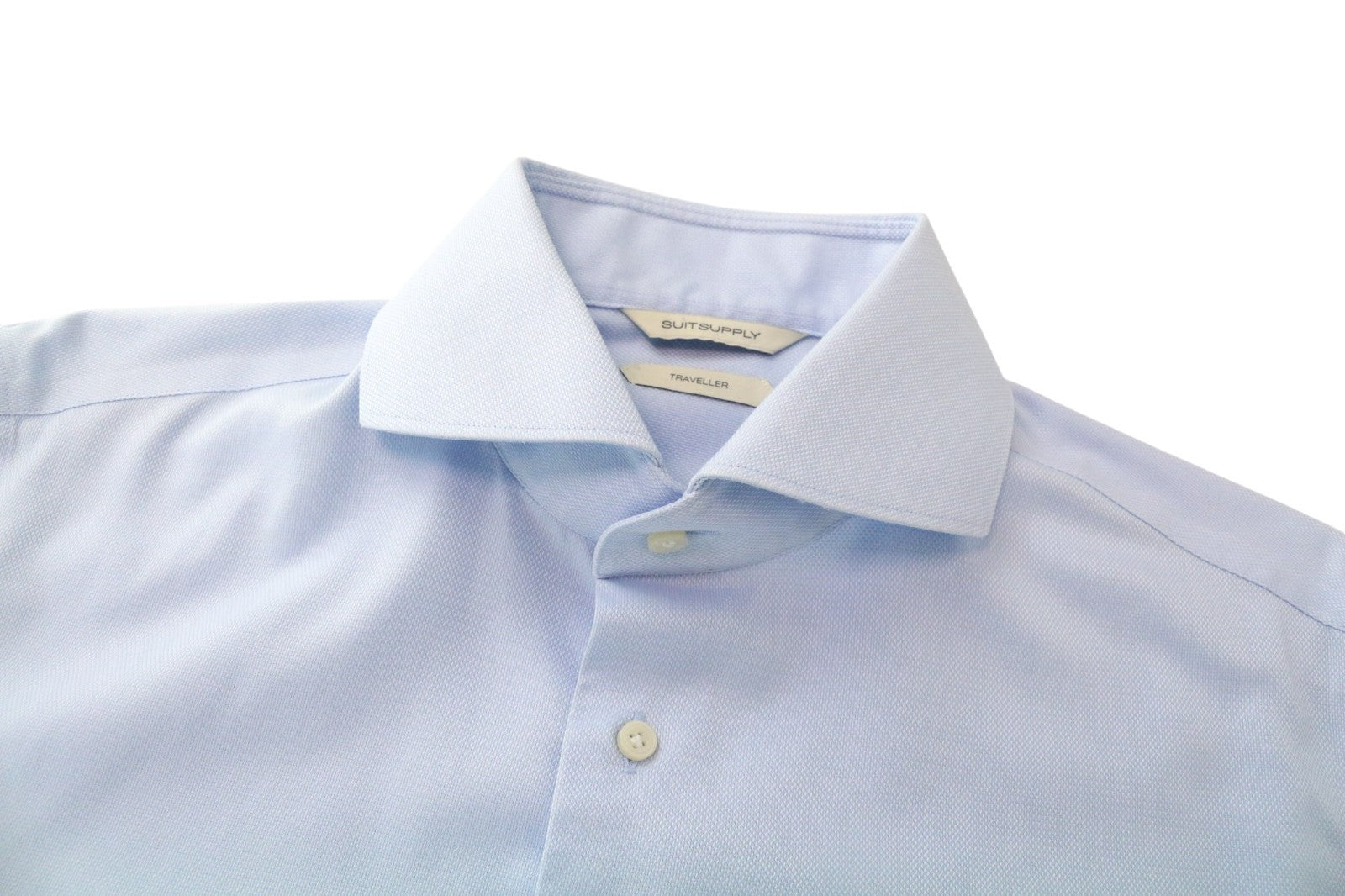 SUITSUPPLY Traveller Men Shirt XS Long Sleeve Button-Up Blue Pure Cotton