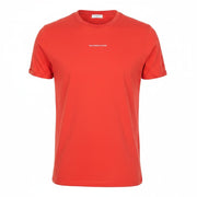 SANDRO Men T-Shirt M Pure Cotton Red Logo Short Sleeved Pull On