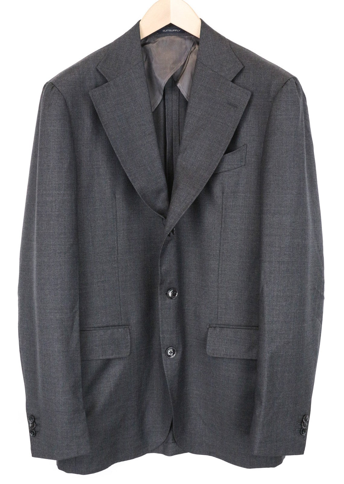 SUITSUPPLY La Spalla Men Blazer UK44L Pure Wool Single-Breasted Grey Classic