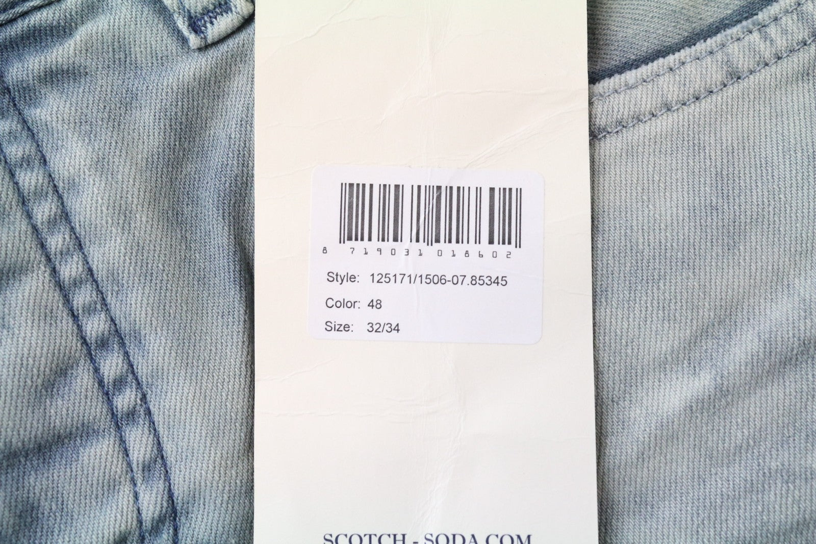 SCOTCH & SODA Ralston Men Jeans W32/L34 Blue Slim Fit Cotton Stretch Washed