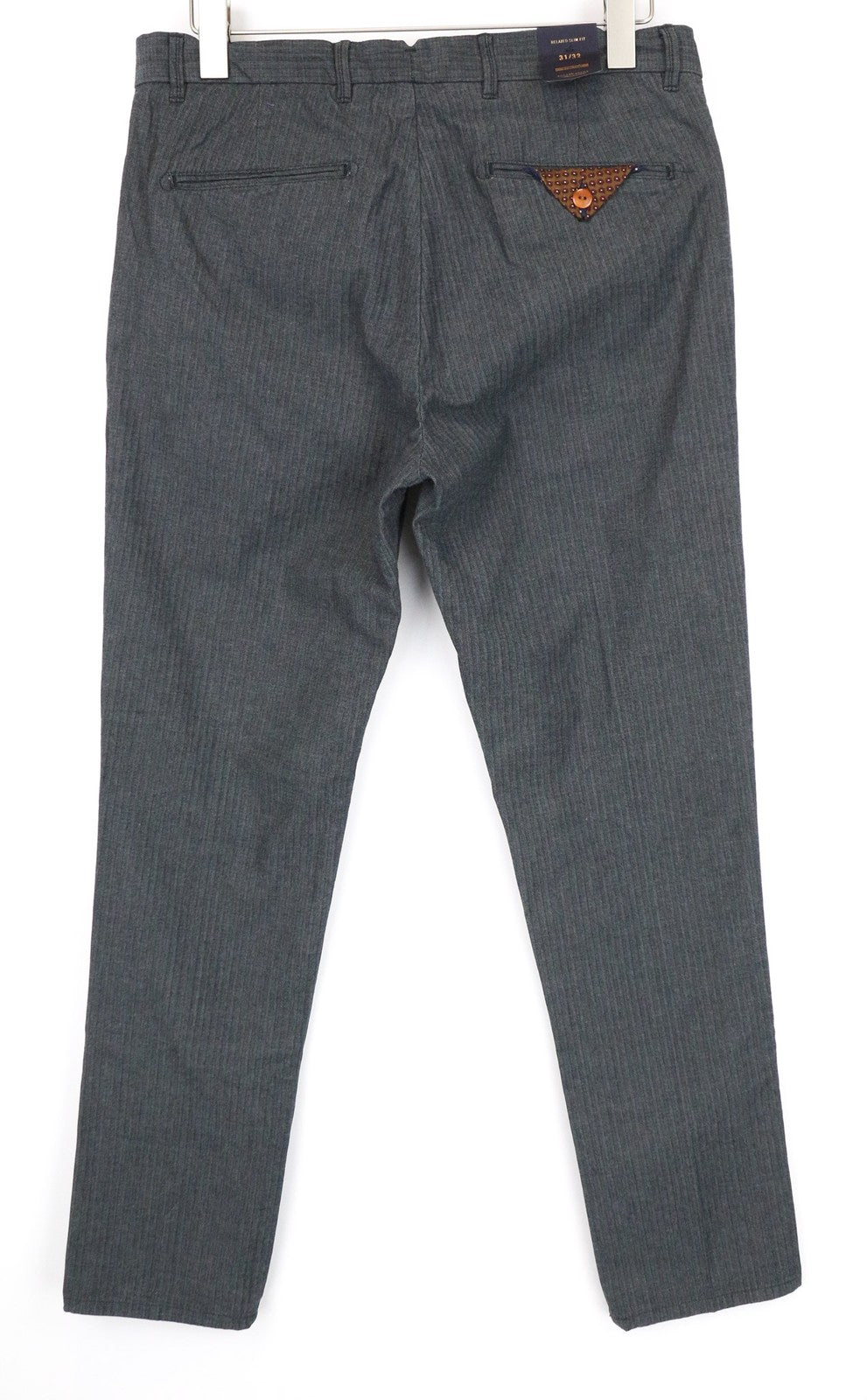 SCOTCH & SODA Blake Men Trousers W31/L32 Relaxed Slim Grey Stretch Patterned