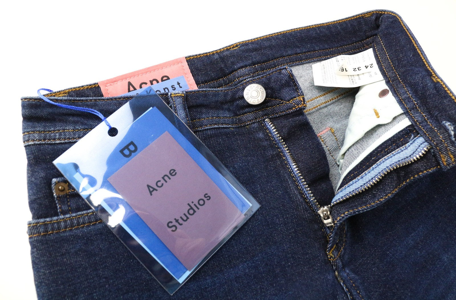 ACNE STUDIOS Climb Women Jeans W24/L32 Dark Blue Skinny Fit Cotton Stretch
