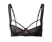SCANDALE Le Balconet Base Lift Sleek-Black Women's Bra 75C Transparent Mesh