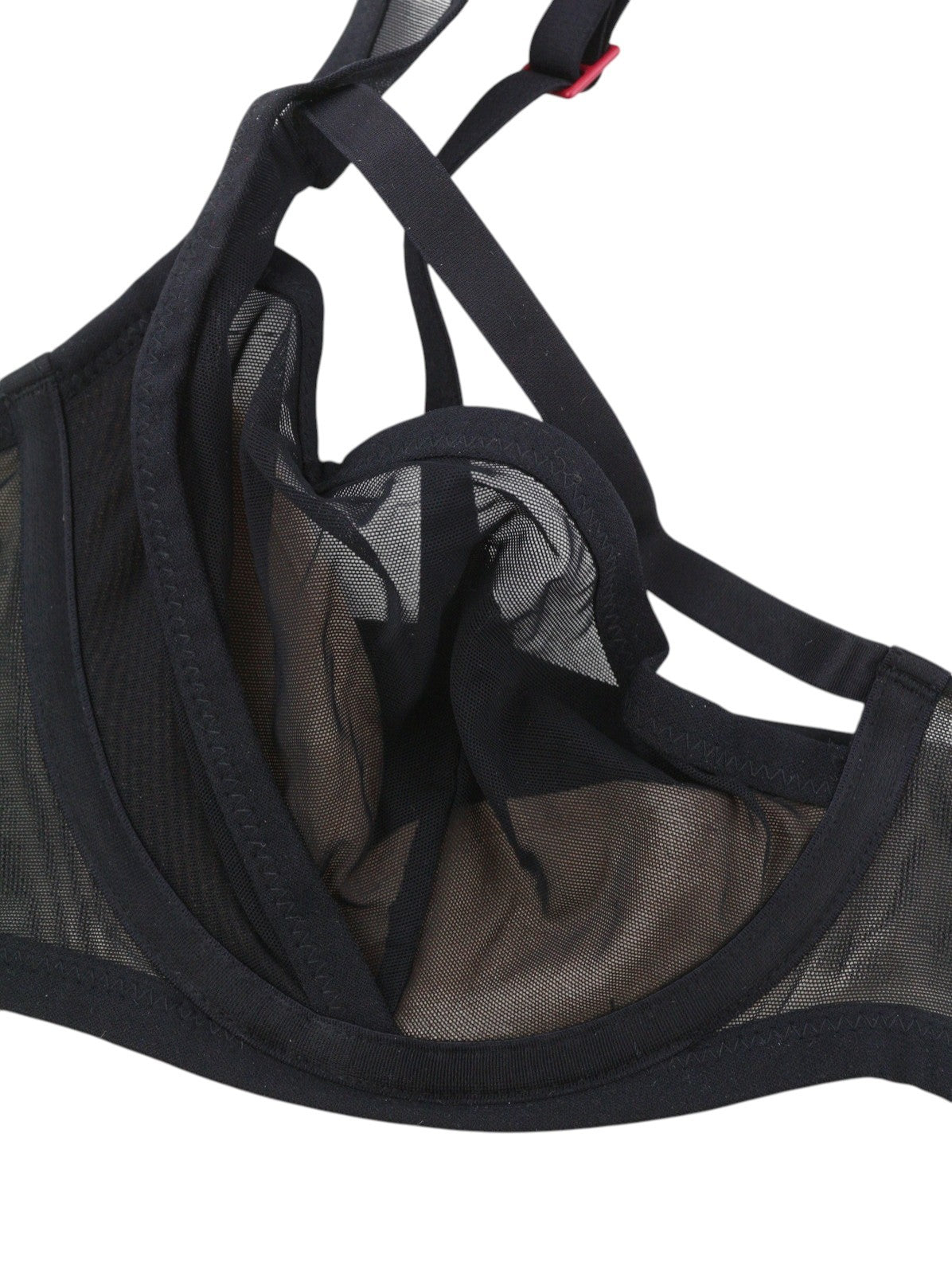 SCANDALE Le Balconet Base Lift Sleek-Black Women's Bra 85E Sheer Mesh