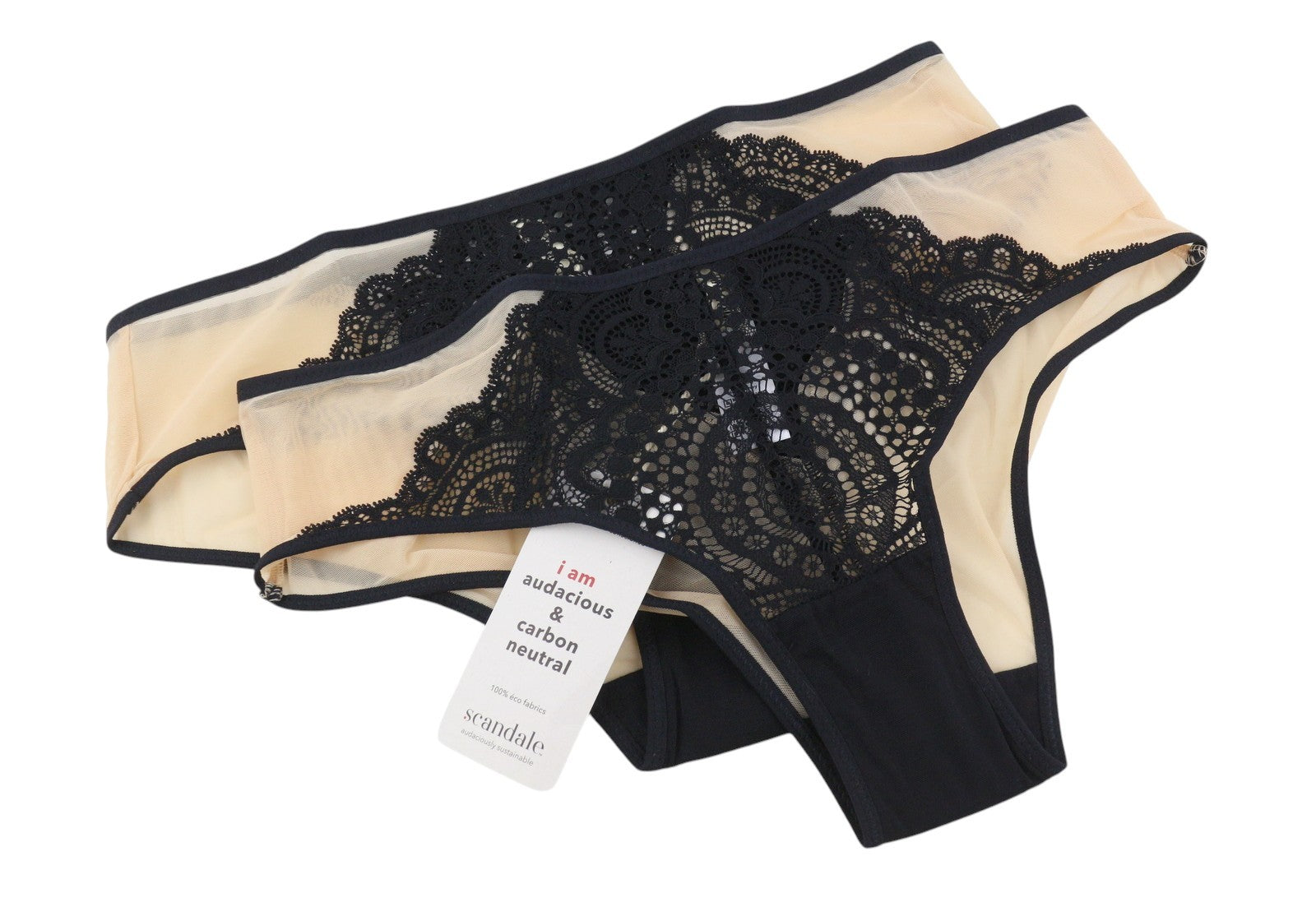 SCANDALE Le Shorty Sublime-Nude A14 Women's Panties M Lace Tulle 3-Pack