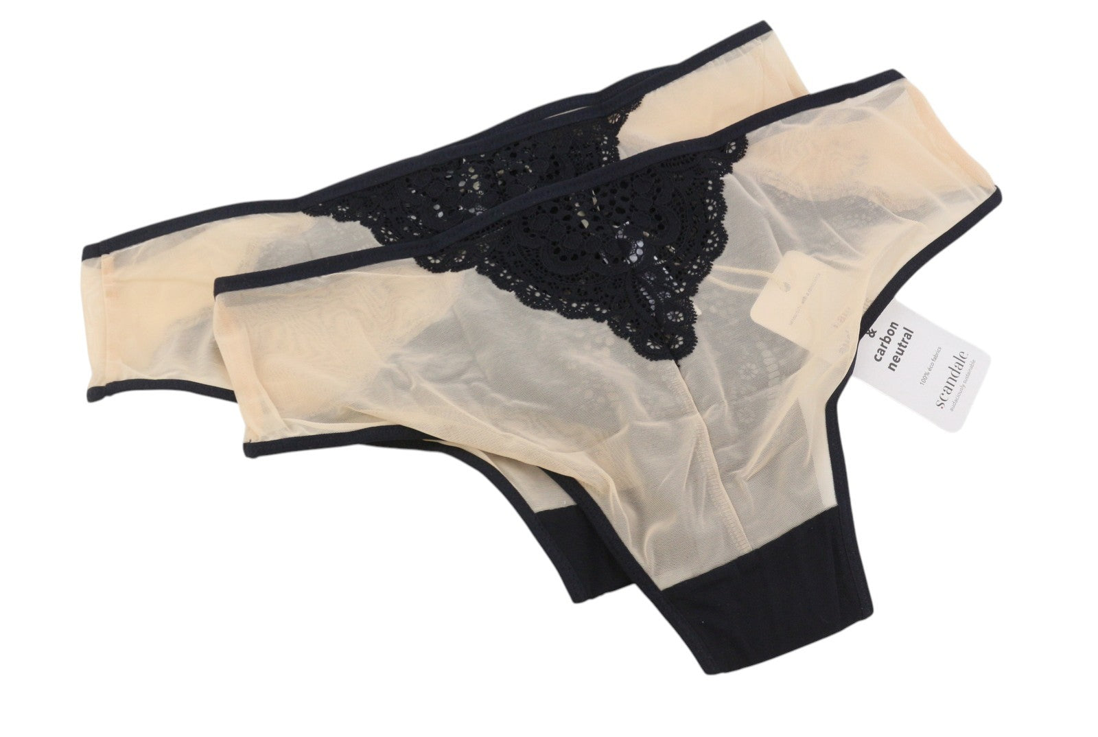 SCANDALE Le Shorty Sublime-Nude A14 Women's Panties M Lace Tulle 3-Pack