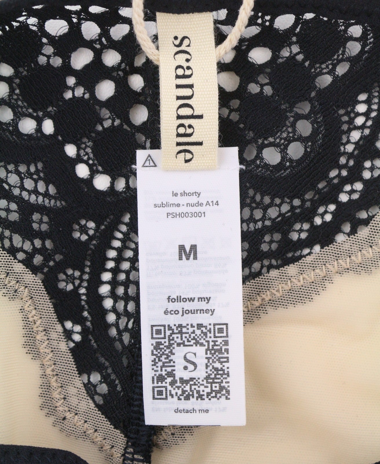 SCANDALE Le Shorty Sublime-Nude A14 Women's Panties M Lace Tulle 3-Pack