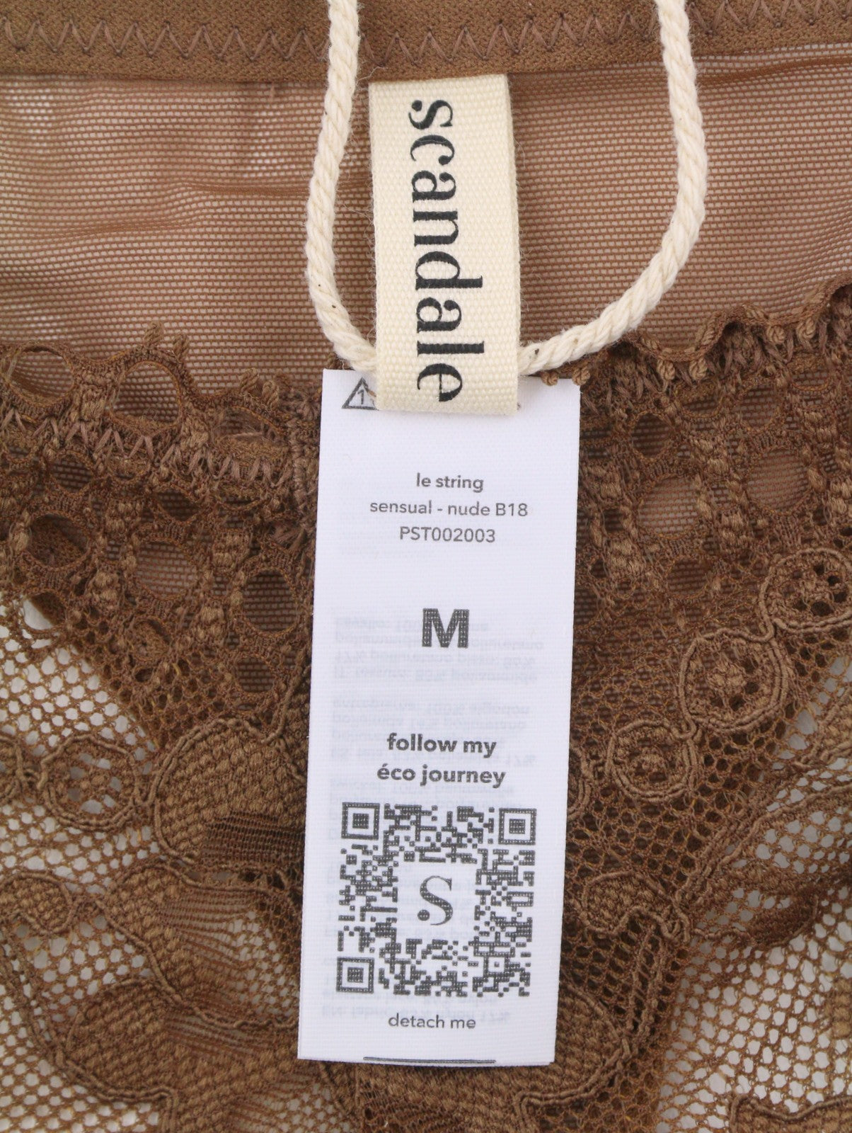 SCANDALE Le String Sensual-Nude B18 Women's Panties M Sheer Back 2-Pack