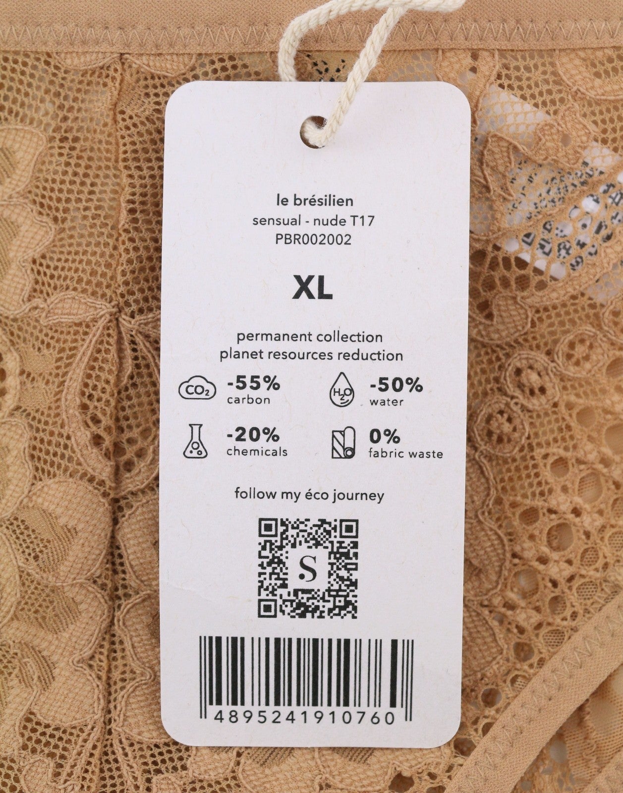 SCANDALE Le Bresilien Sensual-Nude T17 Women's Panties XL Brazilian Lace