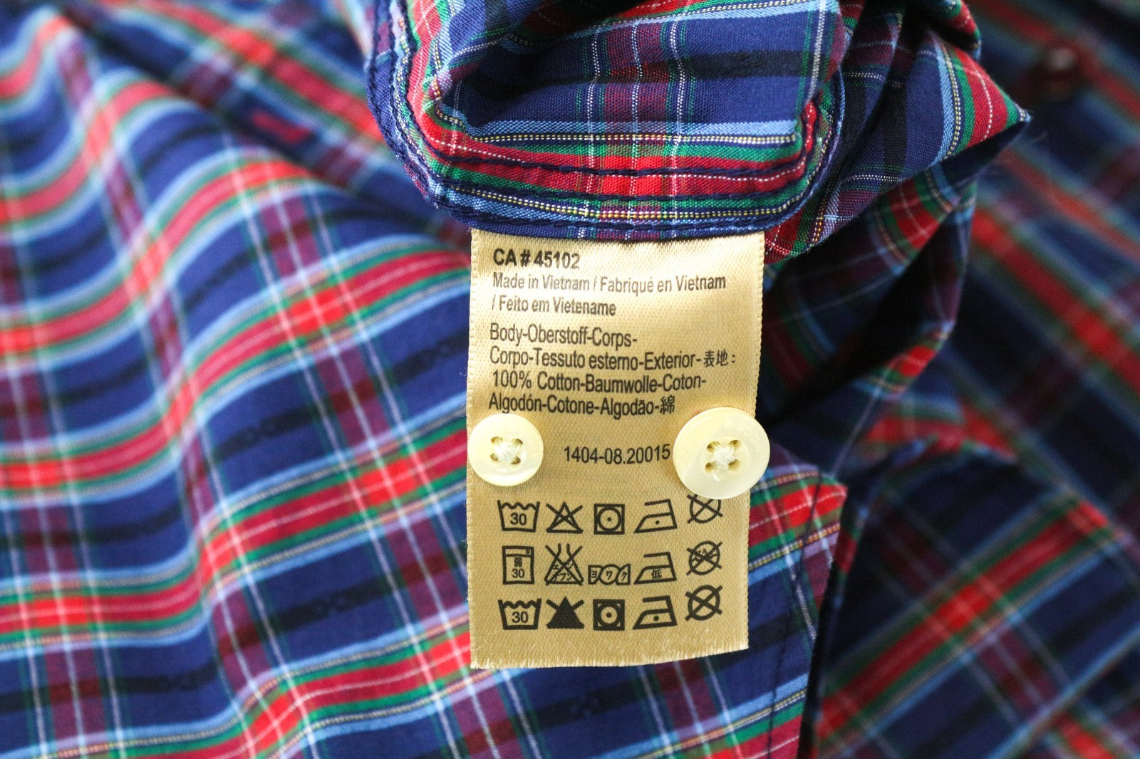 SCOTCH & SODA Men Shirt S Blue Plaid Check Melange Classic Button Up Pure Cotton