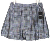 EMPORIO ARMANI Women Skirt IT44/UK12 Grey Patterned Bubble Mini Lined Pleat