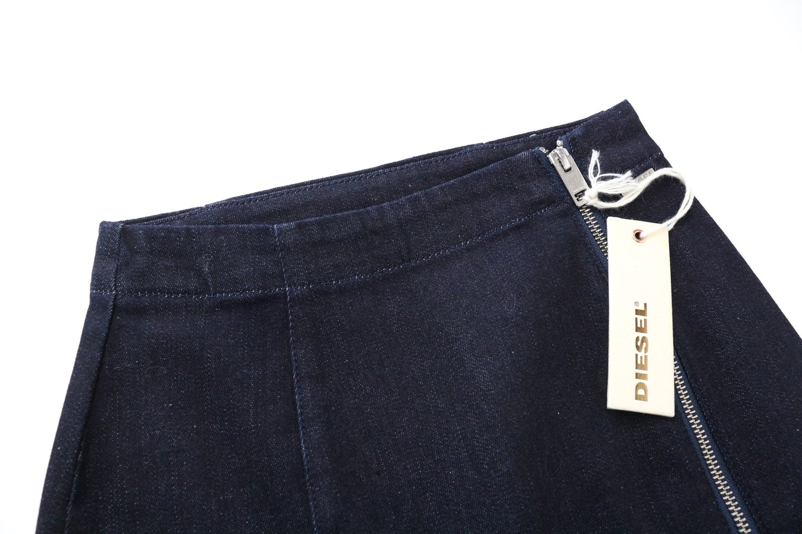 DIESEL DE-TRAX GONNA 0EALB Women Skirt W23 Dark Blue Denim-Like Pencil Zipped
