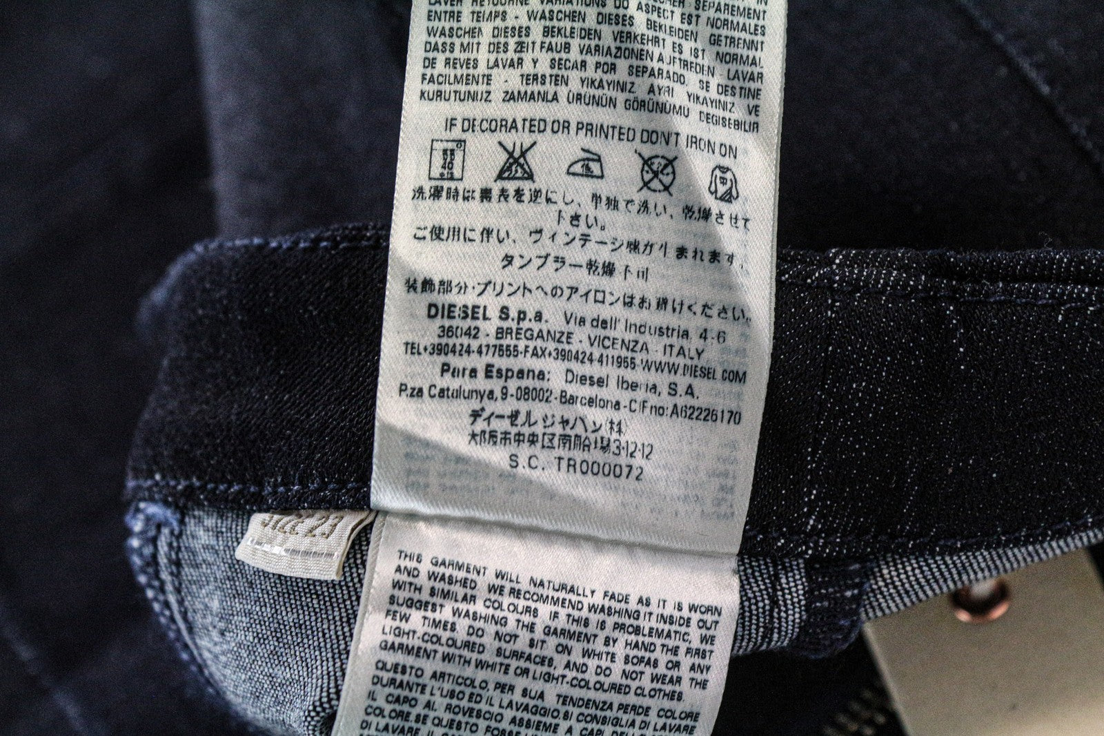 DIESEL DE-TRAX GONNA 0EALB Women Skirt W23 Dark Blue Denim-Like Pencil Zipped