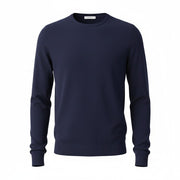 SANDRO Men Jumper XS Nay Blue Slim Sweater Crew Neck Tight-Knitted Pure Wool