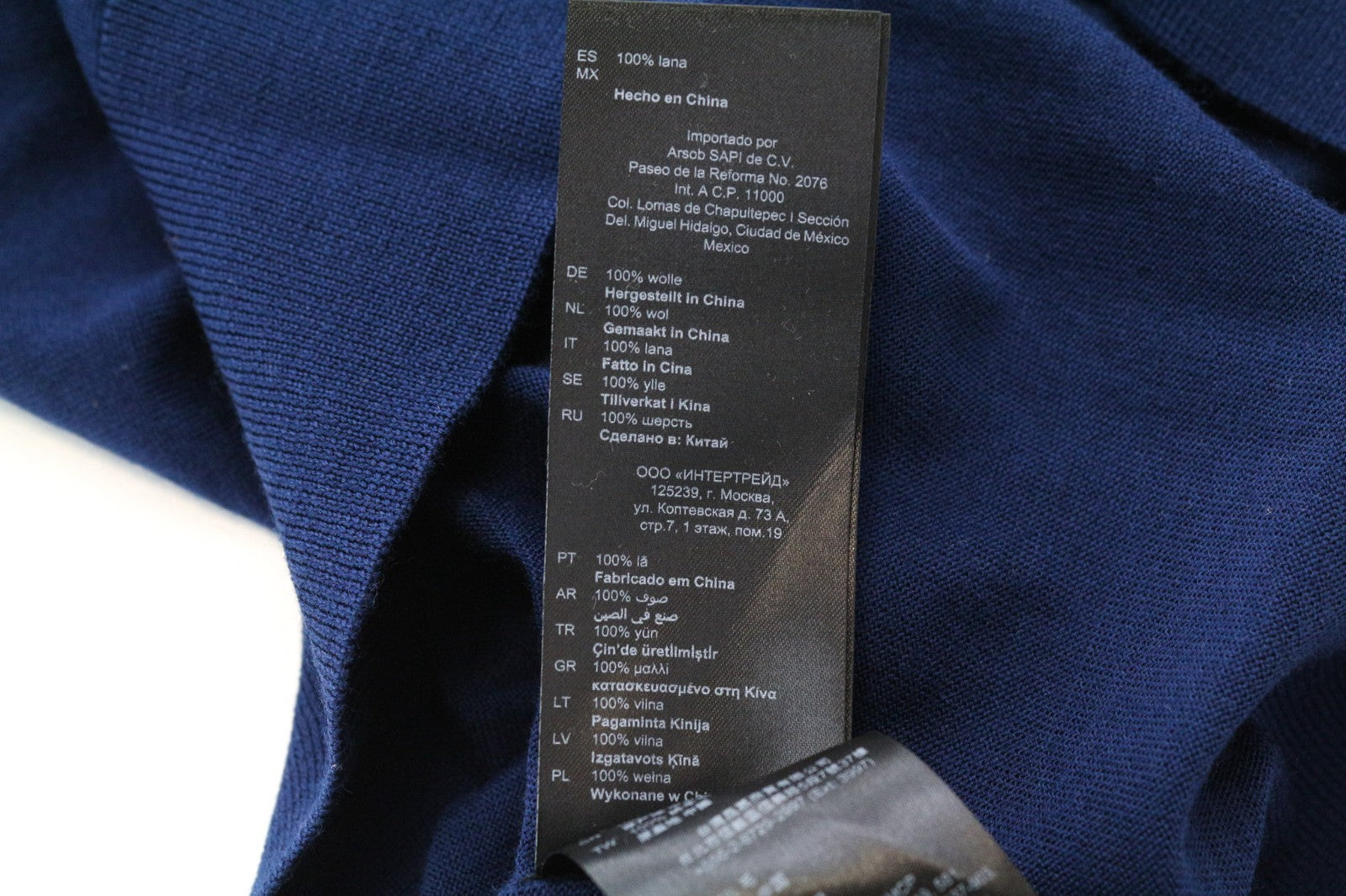 SANDRO Men Jumper XS Nay Blue Slim Sweater Crew Neck Tight-Knitted Pure Wool