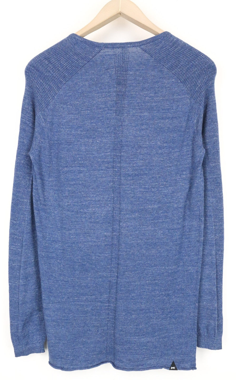 DENHAM Carver Men Jumper XS Blue Marl Sweater Crew Neck Melange Knit Cotton
