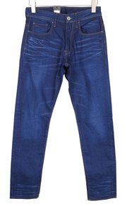 G-STAR RAW Men Jeans W28/L32 Dark Blue Tapered Fit Buttoned Stretch Whiskered