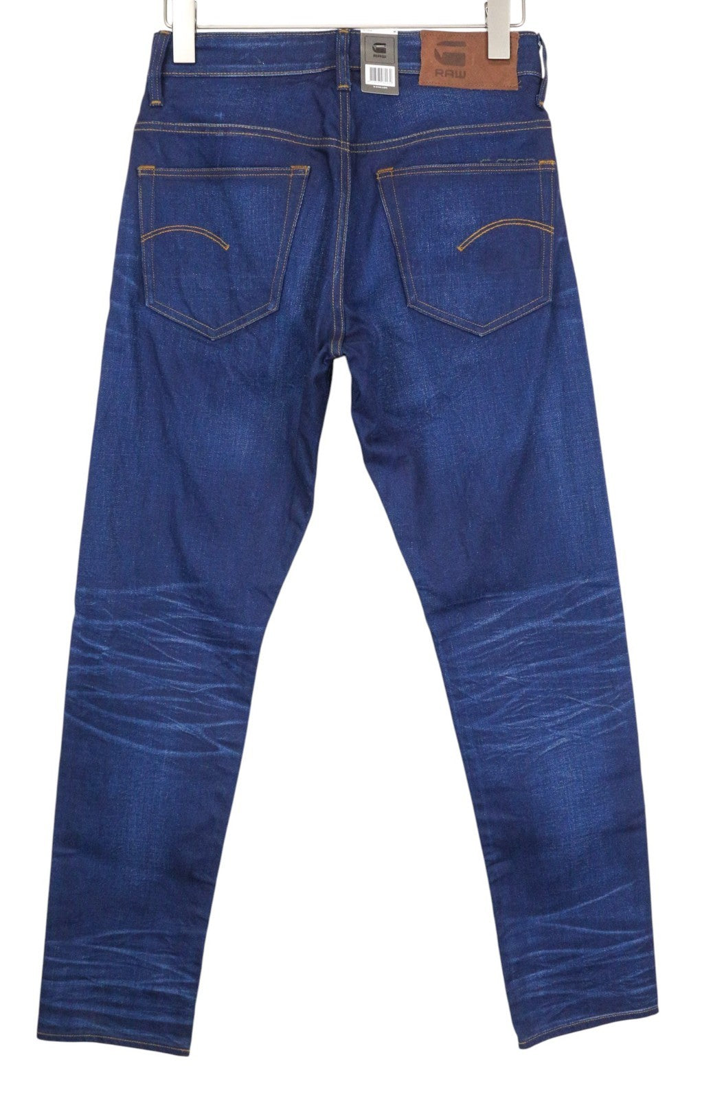 G-STAR RAW Men Jeans W28/L32 Dark Blue Tapered Fit Buttoned Stretch Whiskered
