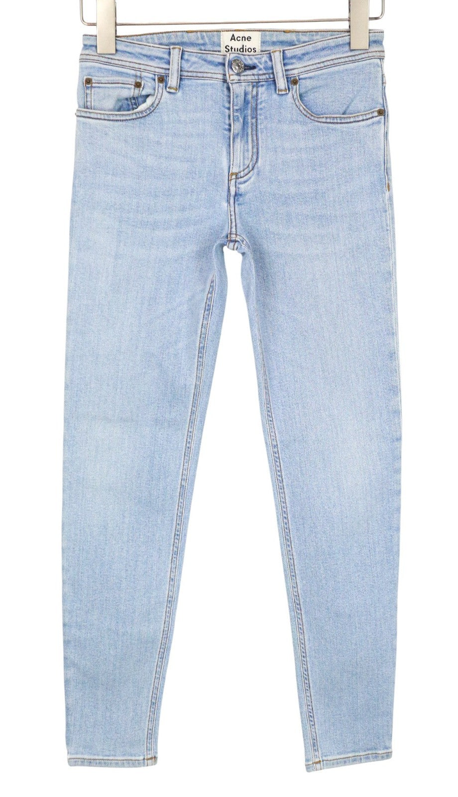 ACNE STUDIOS Climb Women Jeans W26/L32 Light Blue Skinny Fitted Stretch Zippered