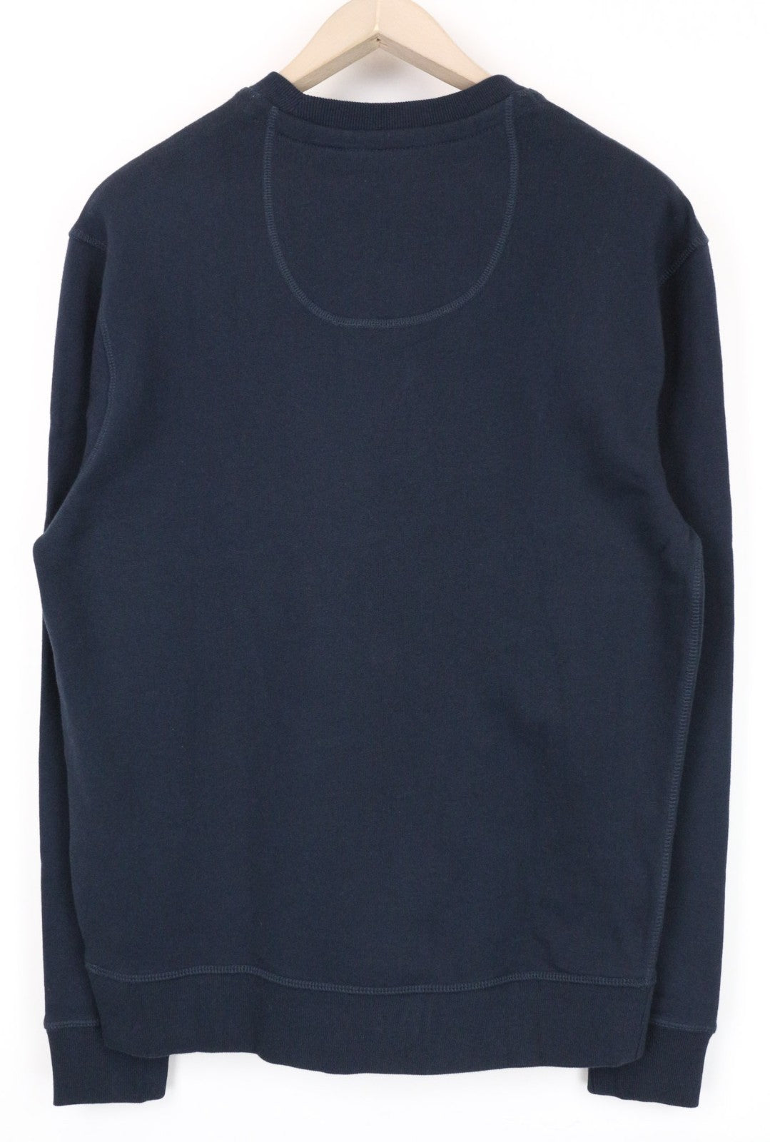 JACK WILLS Men Sweatshirt S Navy Blue Crew Neck Jersey Brushed Fleece Cotton