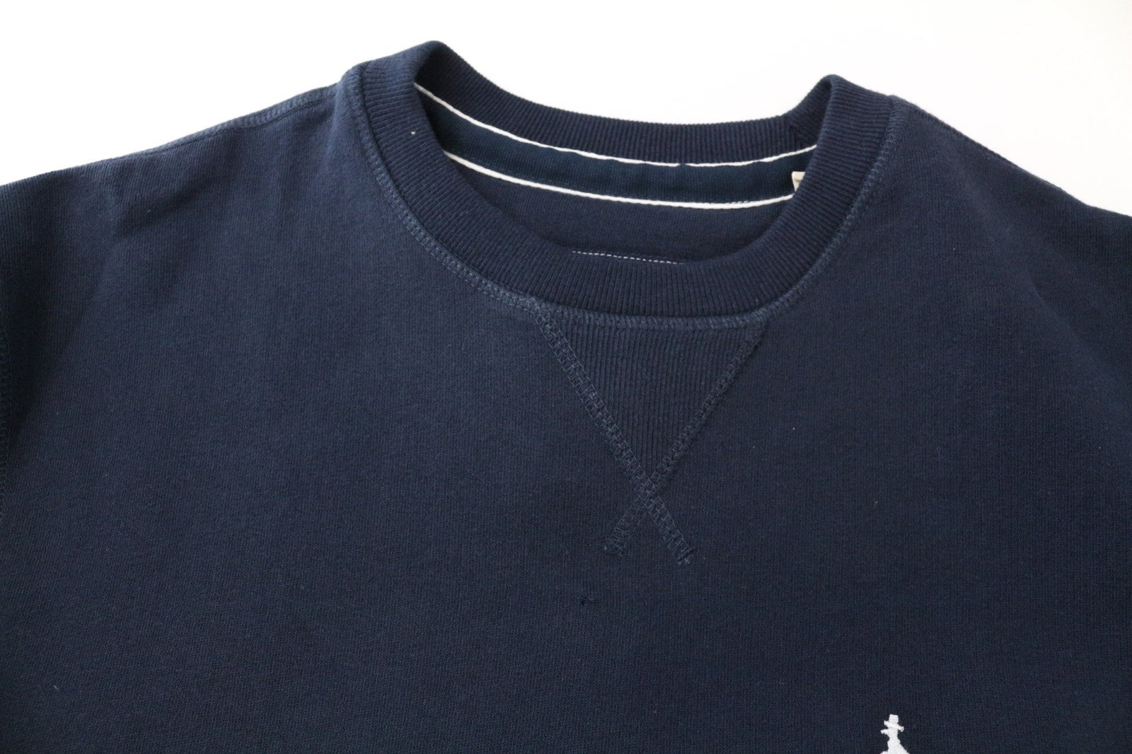 JACK WILLS Men Sweatshirt S Navy Blue Crew Neck Jersey Brushed Fleece Cotton