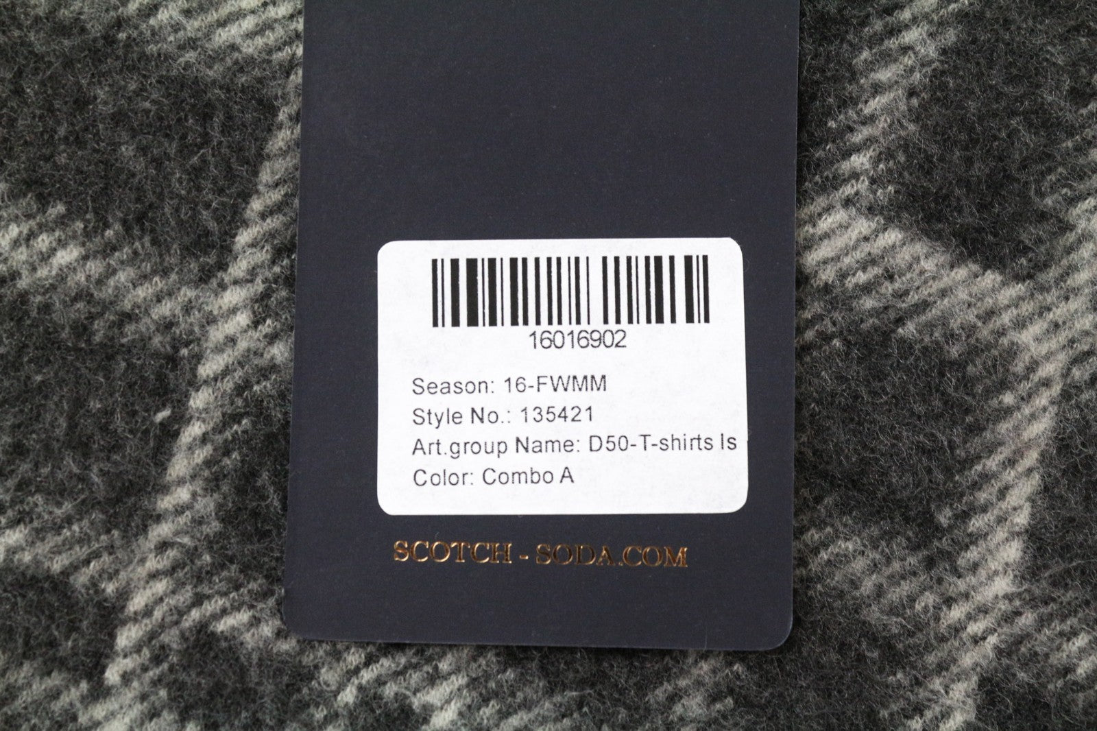 SCOTCH & SODA Men Sweatshirt ~S Mid Grey Tartan Checked Melange Round Neck