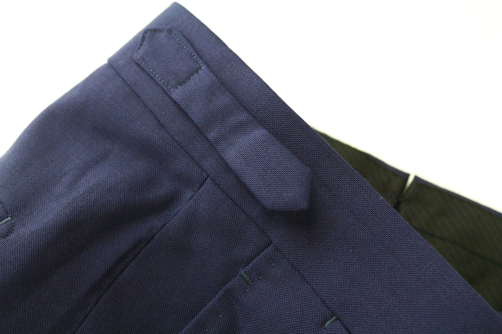 SUITSUPPLY Brescia Men Trousers UK42R Navy Blue Slim Melange Pure Wool Turn-Up