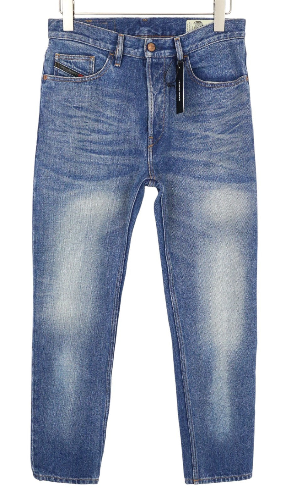 DIESEL D-Aygle 0076Y Men Jeans W29/L32 Blue Tapered Fit Non-Stretch Buttoned