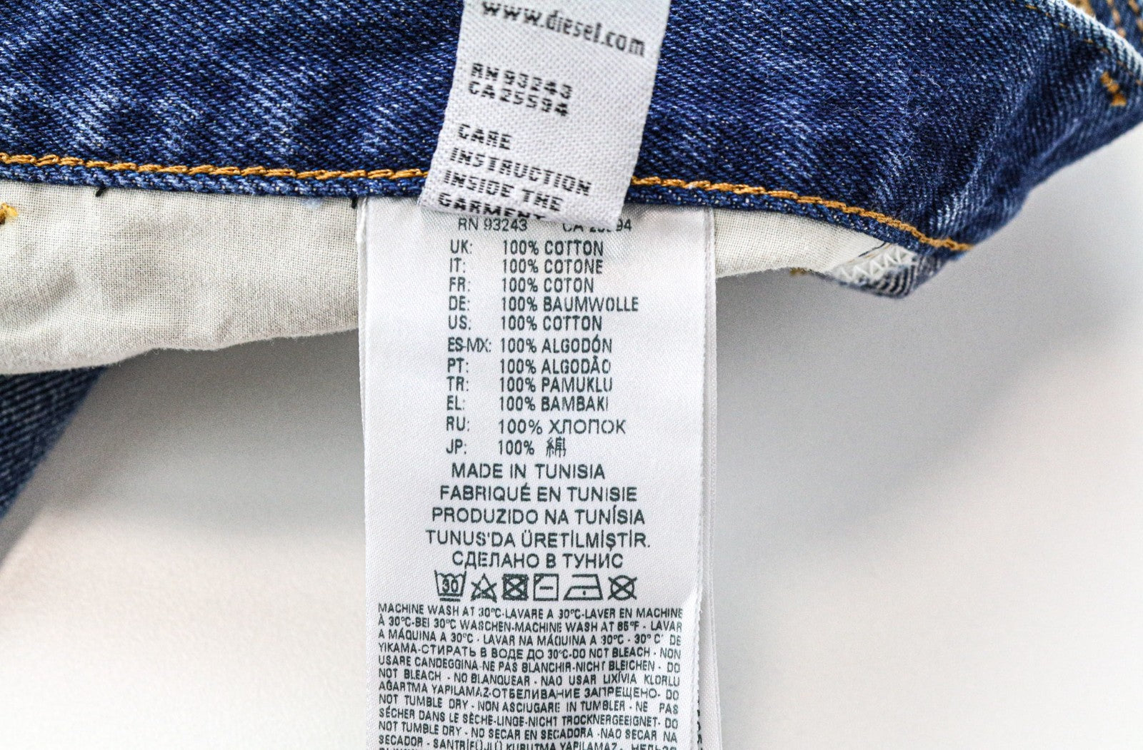 DIESEL D-Aygle 0076Y Men Jeans W29/L32 Blue Tapered Fit Non-Stretch Buttoned