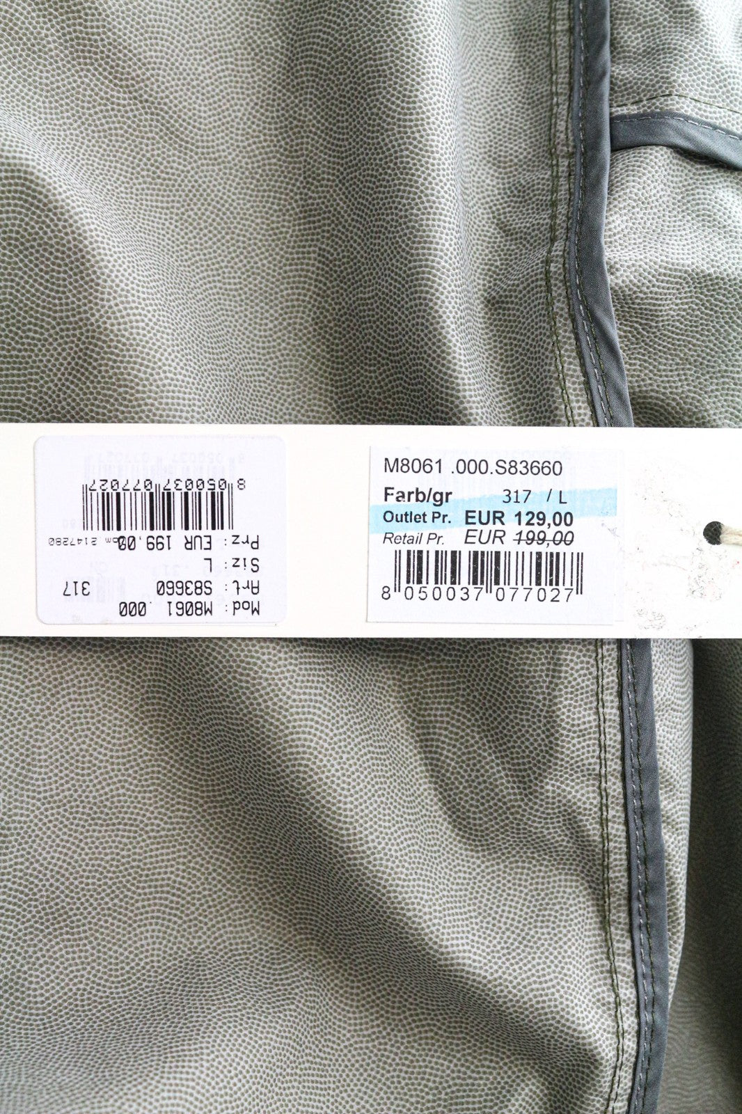 REPLAY Men Jacket L Green Hooded Full Zip Up Classic Windbreaker Taped Seams