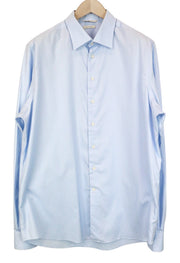 SUITSUPPLY Men Shirt 45L/17 3/4L Slim Pure Cotton Blue Long Sleeved Classic