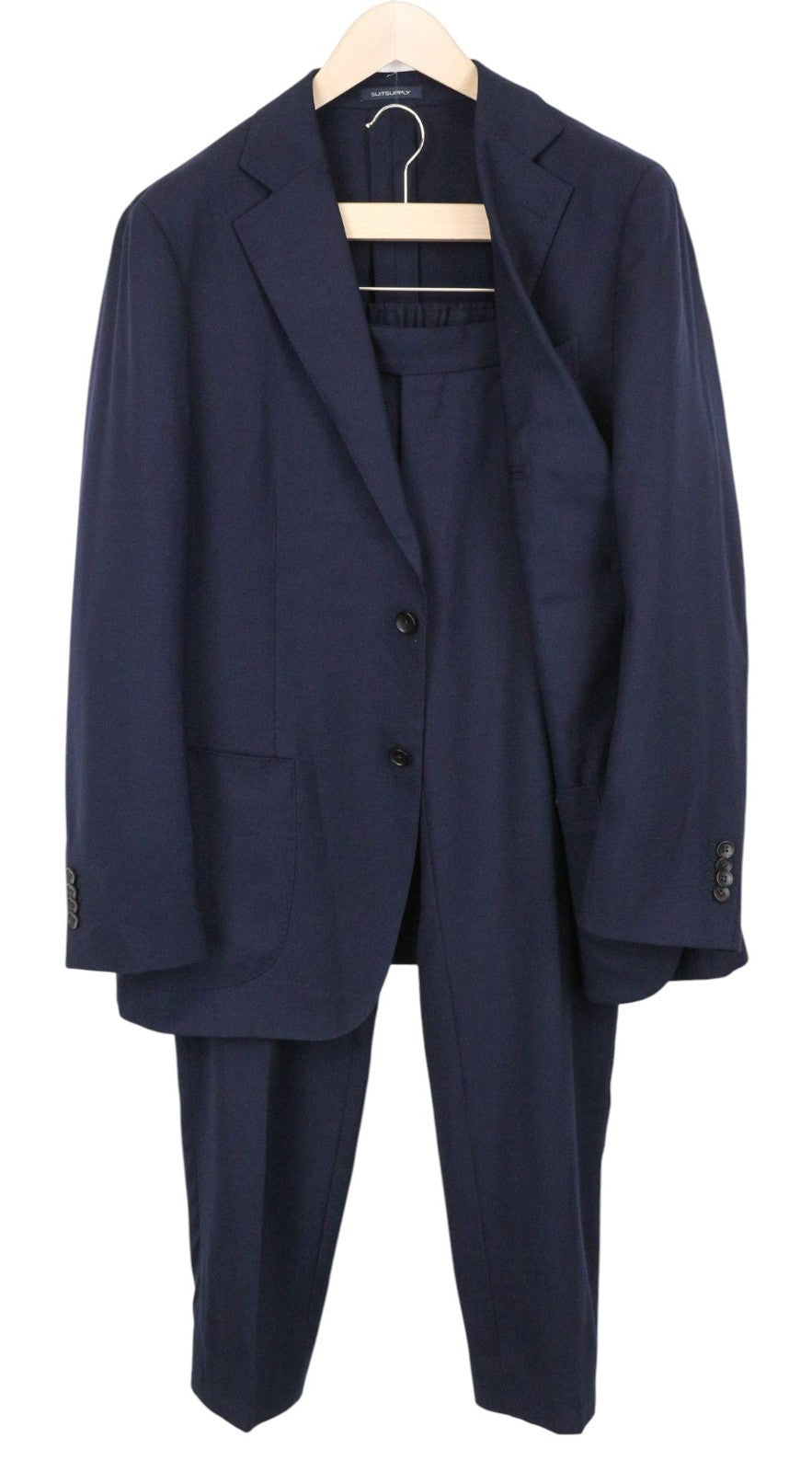 SUITSUPPLY Havana Men Suit UK44S Wool Stretch Unlined Blue Slim 2 Piece