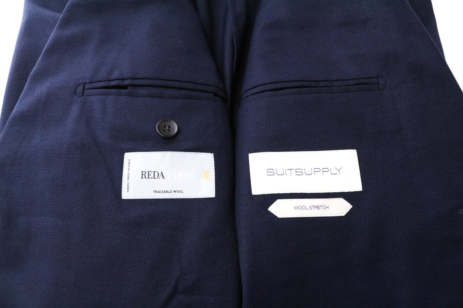 SUITSUPPLY Havana Men Suit UK38S Formal Wool Stretch Unlined Blue Slim 2 Piece