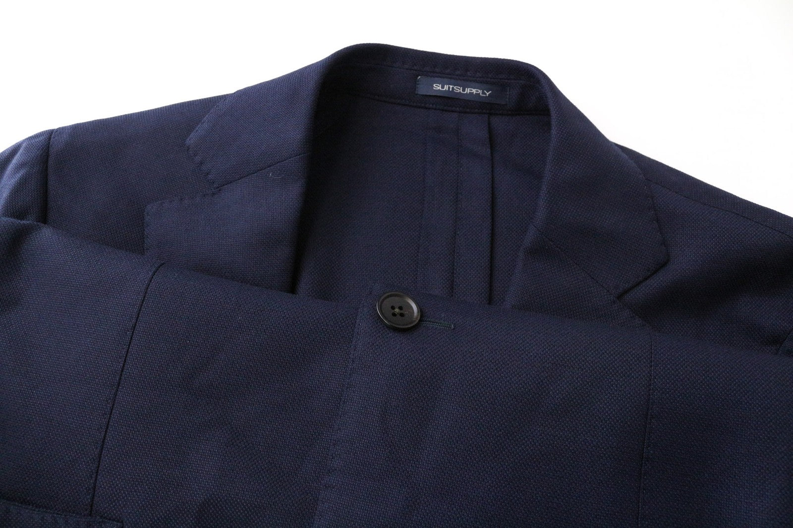 SUITSUPPLY Havana Men Suit UK38S Formal Wool Stretch Unlined Blue Slim 2 Piece