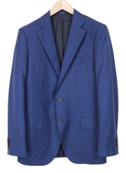 SUITSUPPLY Lazio Men Blazer UK42L Blue Slim Pure Wool Single-Breasted Classic