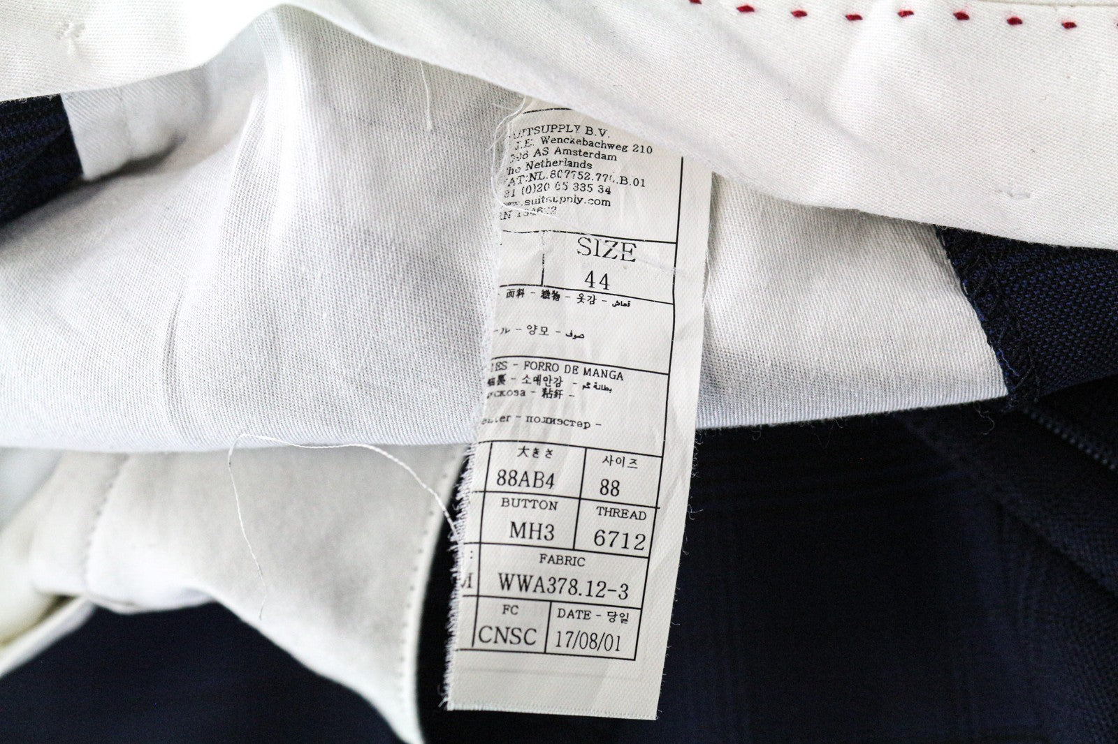 SUITSUPPLY Unspecified Men Trousers 44 Blue Checked Pattern Pleated Front Formal