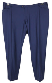 SUITSUPPLY Lazio Men Trousers UK54S Blue Pure Wool Pleated Front Formal