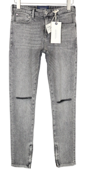 SCOTCH & SODA Skim X Women Jeans W28/L32 Skinny Grey Cotton Stretch Ripped Knee