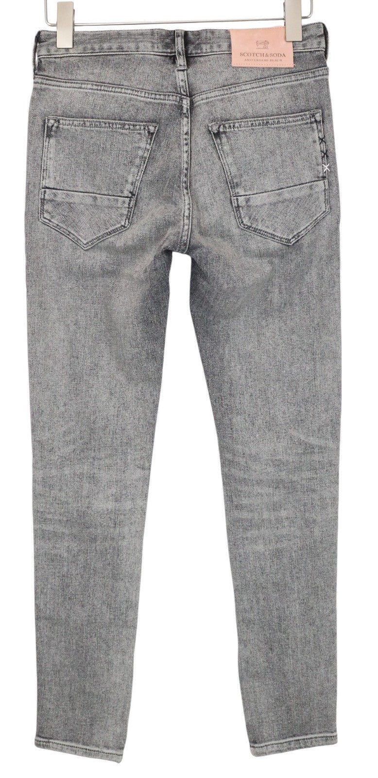SCOTCH & SODA Skim X Women Jeans W28/L32 Skinny Grey Cotton Stretch Ripped Knee