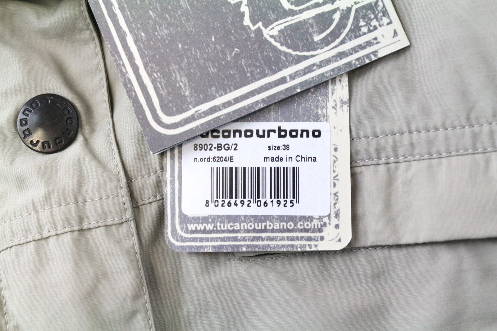TUCANO URBANO Demetra Women Jacket IT38 Beige Cotton Blend Long Sleeve Windproof