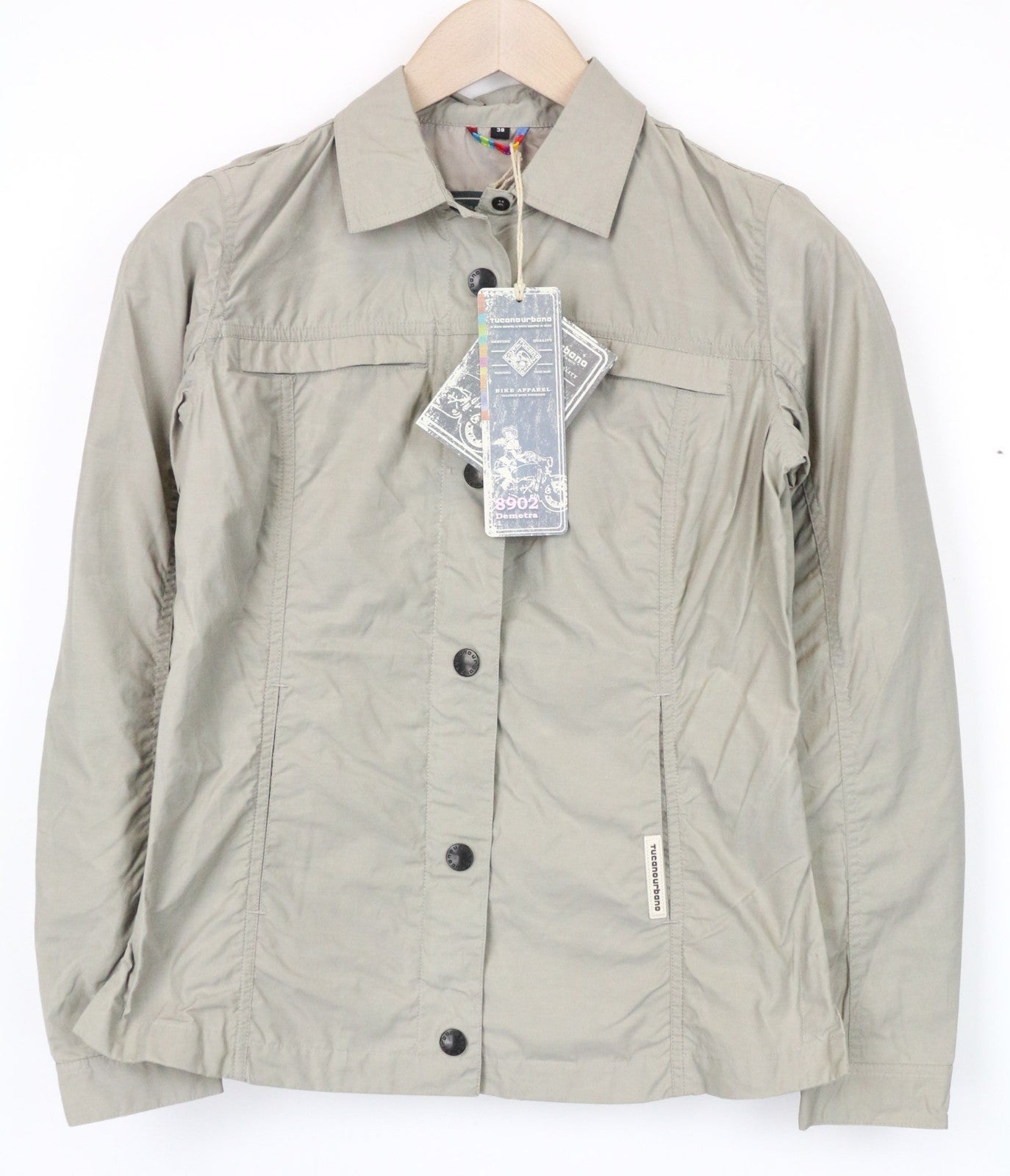 TUCANO URBANO Demetra Women Jacket IT38 Beige Cotton Blend Long Sleeve Windproof