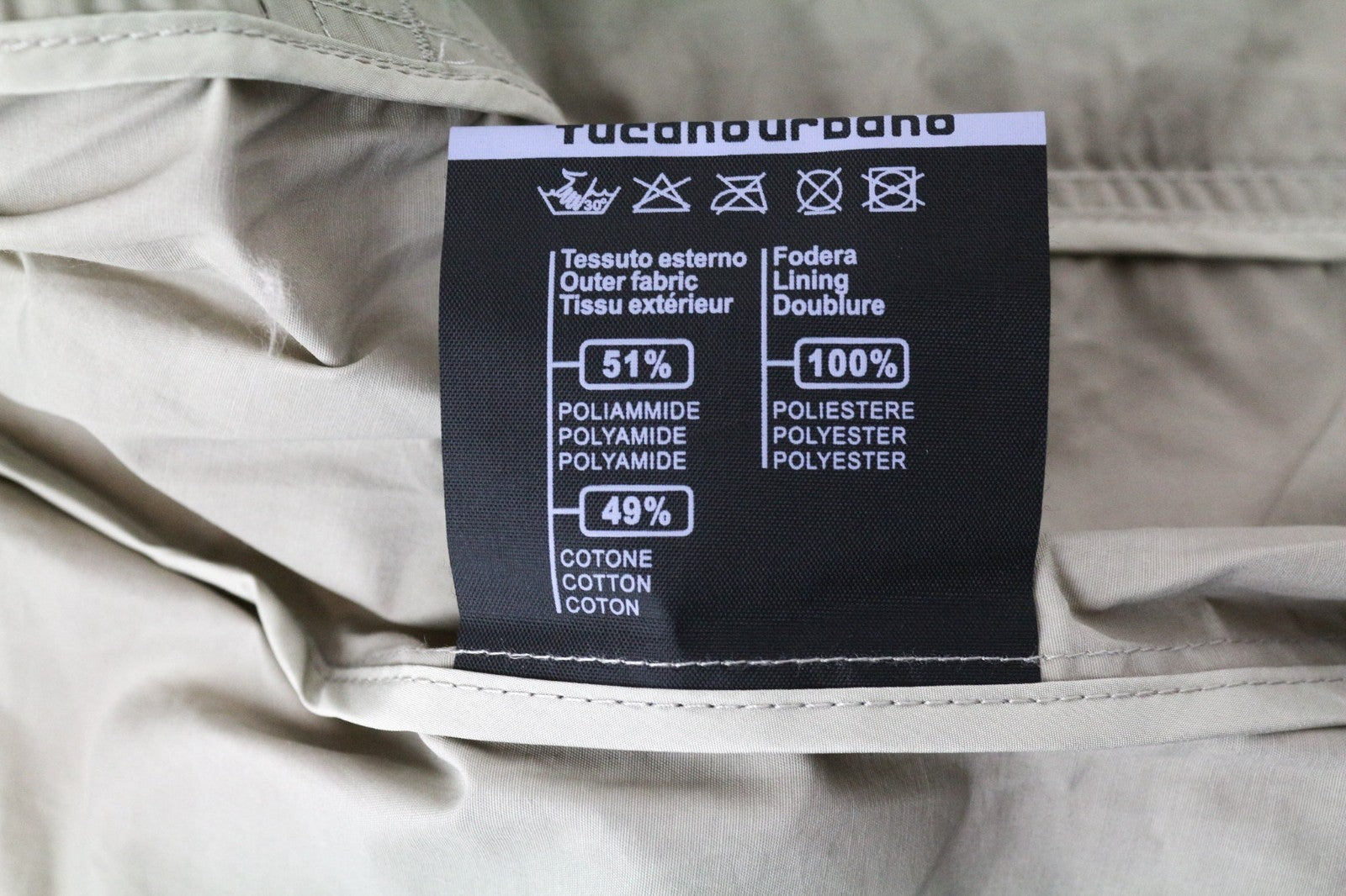TUCANO URBANO Demetra Women Jacket IT38 Beige Cotton Blend Long Sleeve Windproof